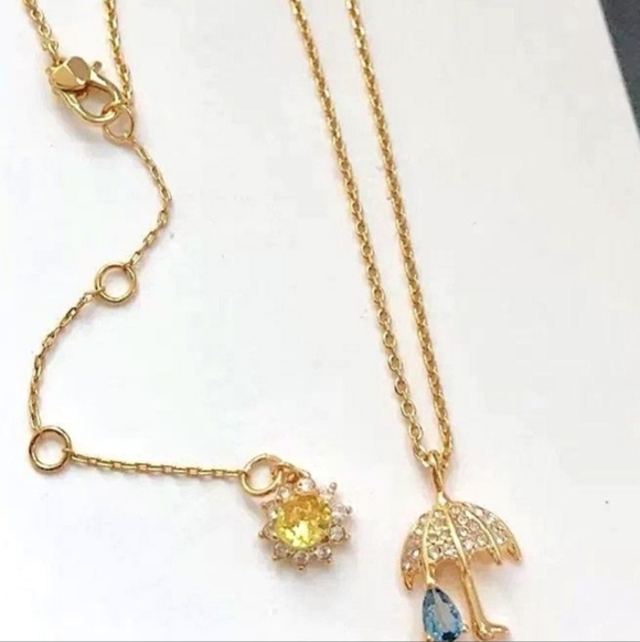 Kate Spade Rain Or Shine Pavé Studs Earrings And Necklace - Picture 7 of 10